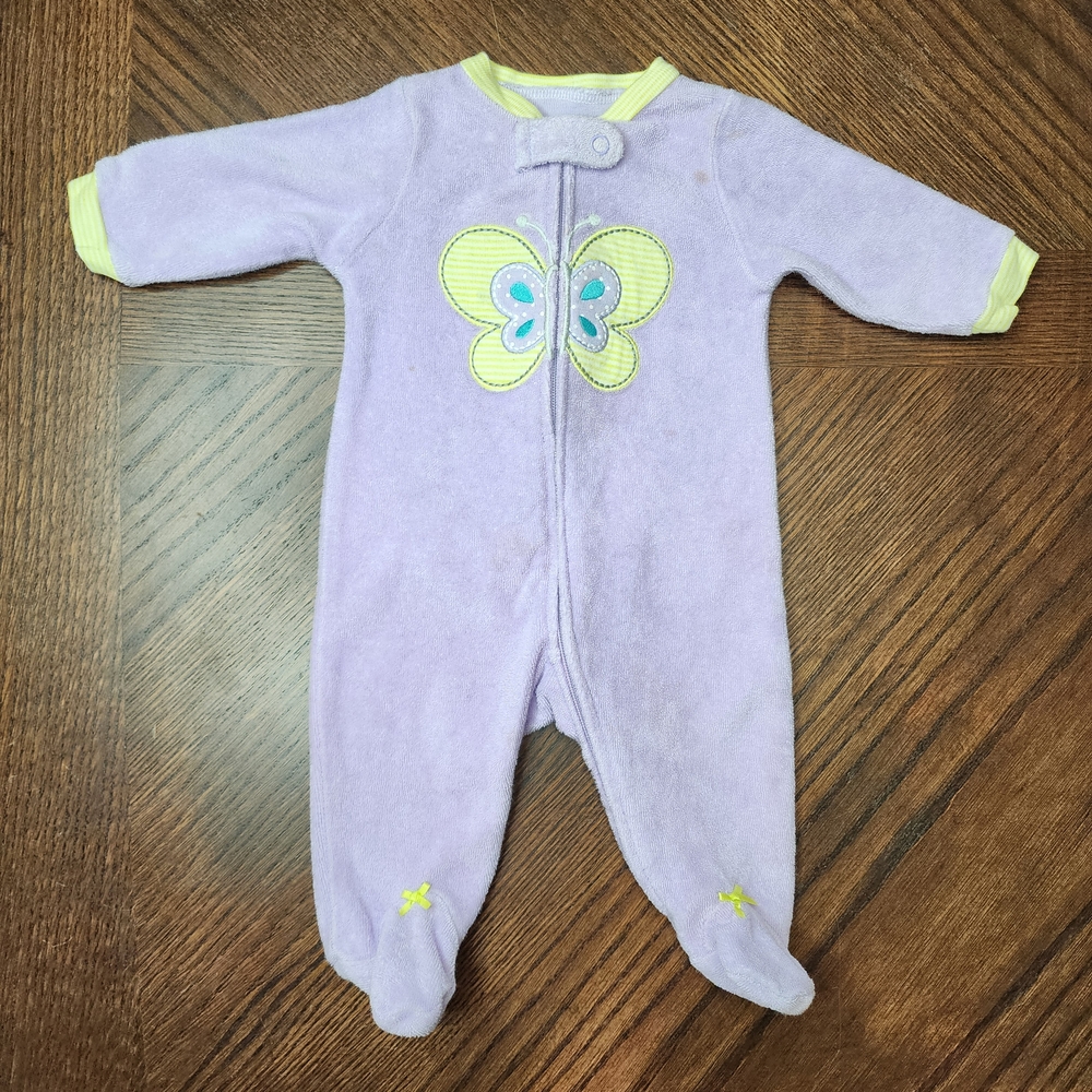 Carter's Purple Butterfly Footie NB